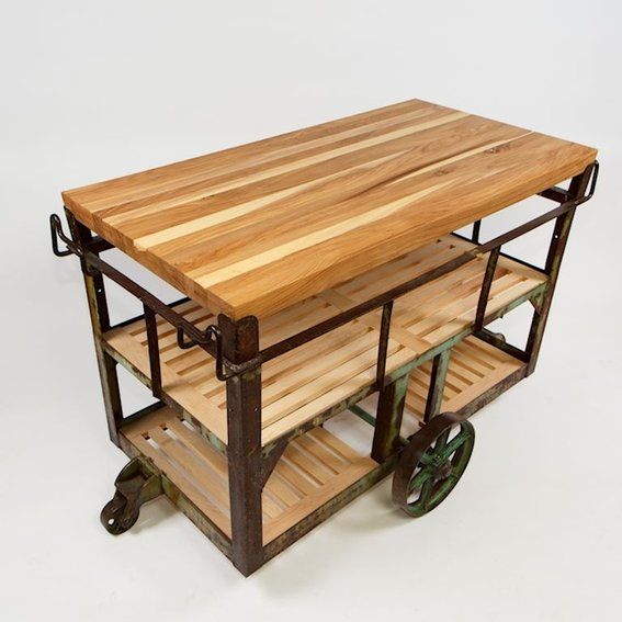 Kitchen Cart With Butcher Block Top