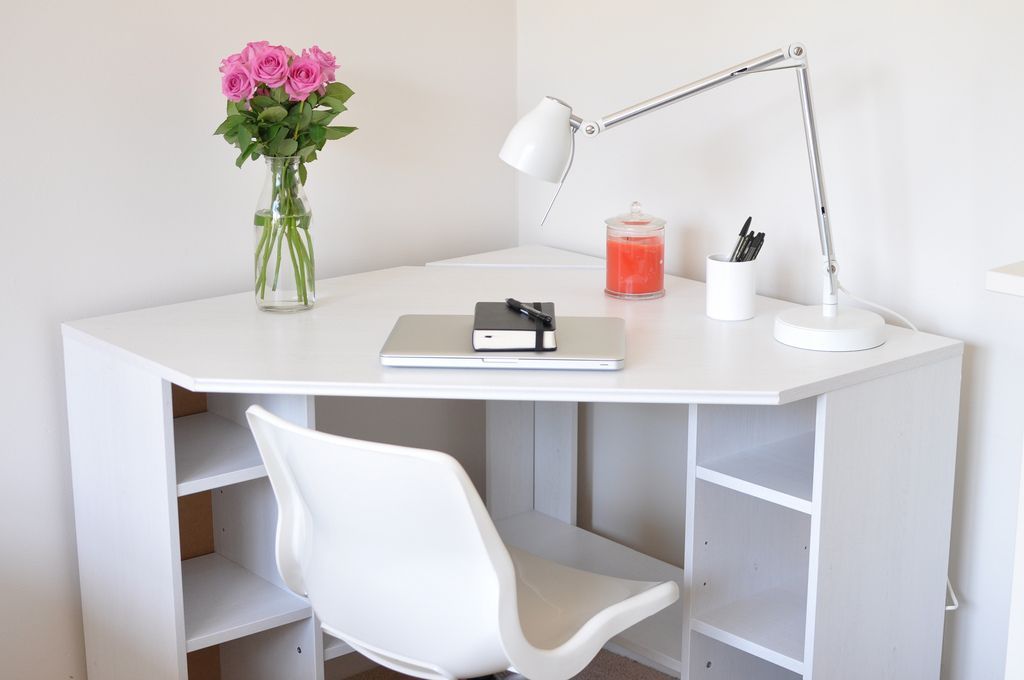 Compact Workspace Solution: Small Corner Desk with Storage