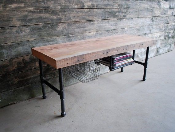 Rustic Charm: Reclaimed Wood Coffee Table with Metal Legs