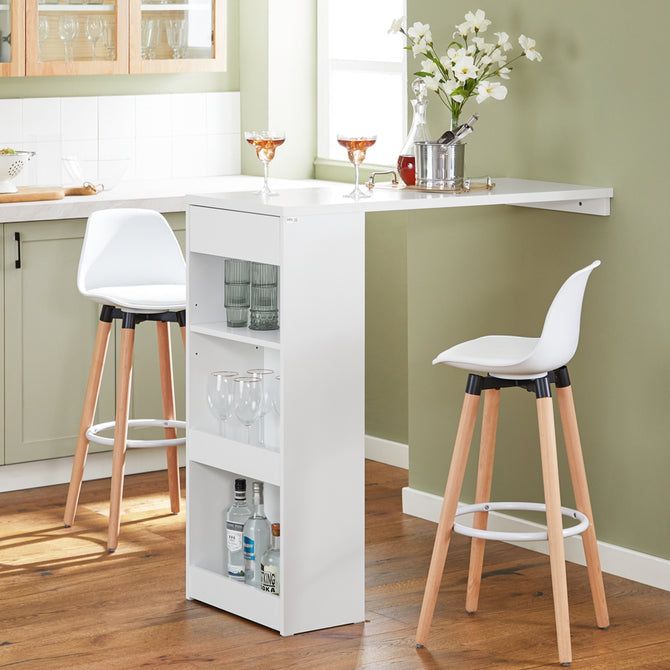 A Convenient Solution for Kitchen Organization: Breakfast Bar Table with Storage