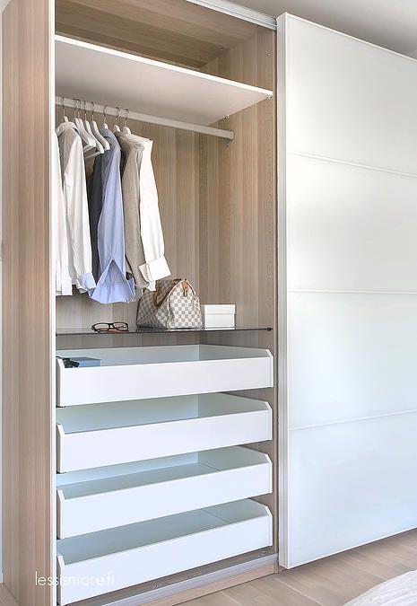 A Stylish White Wardrobe with Drawers for Organizing Your Clothes