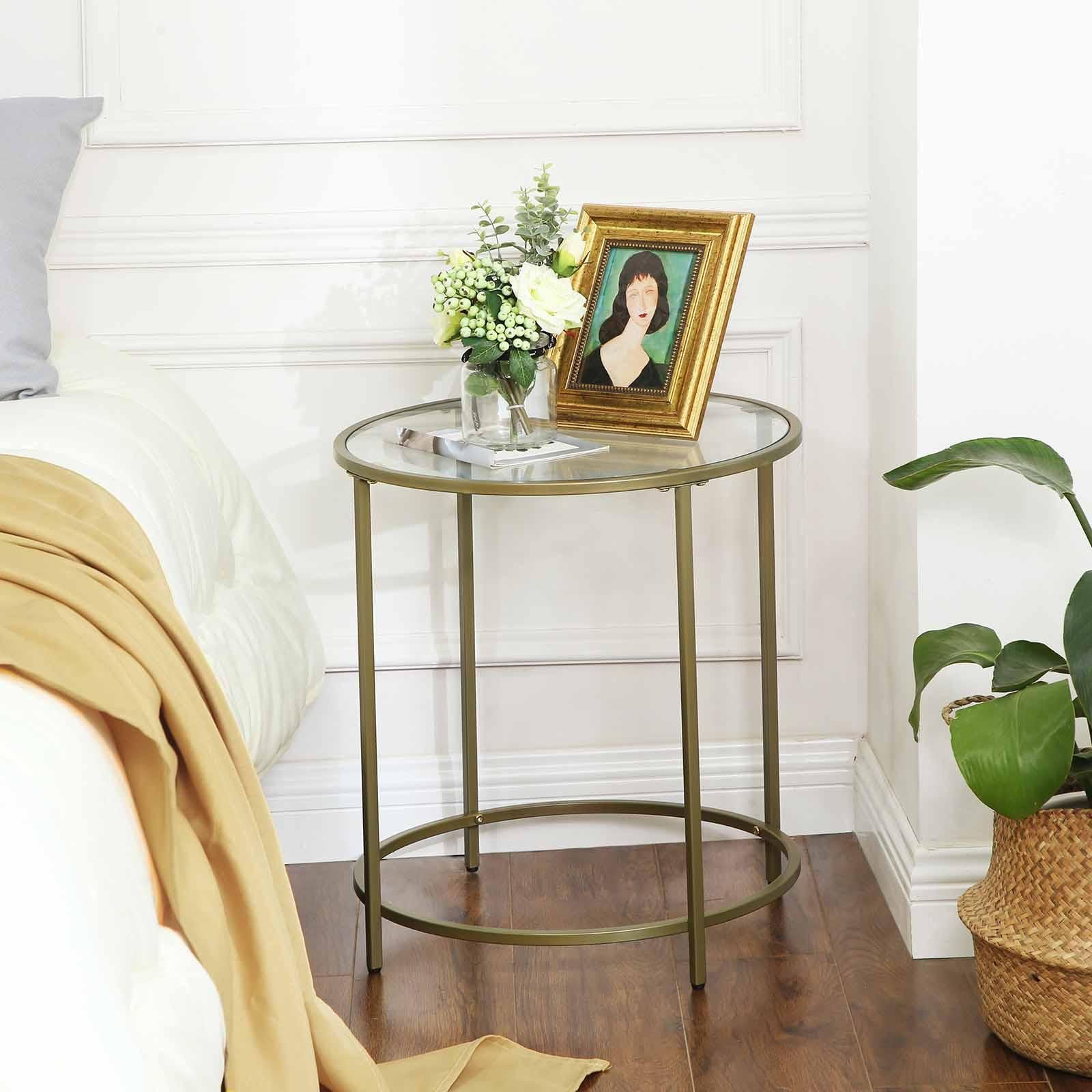 Charming Circular Glass Side Table for Your Home Decor