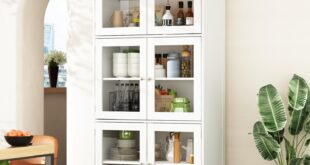 White Bookshelf With Glass Doors