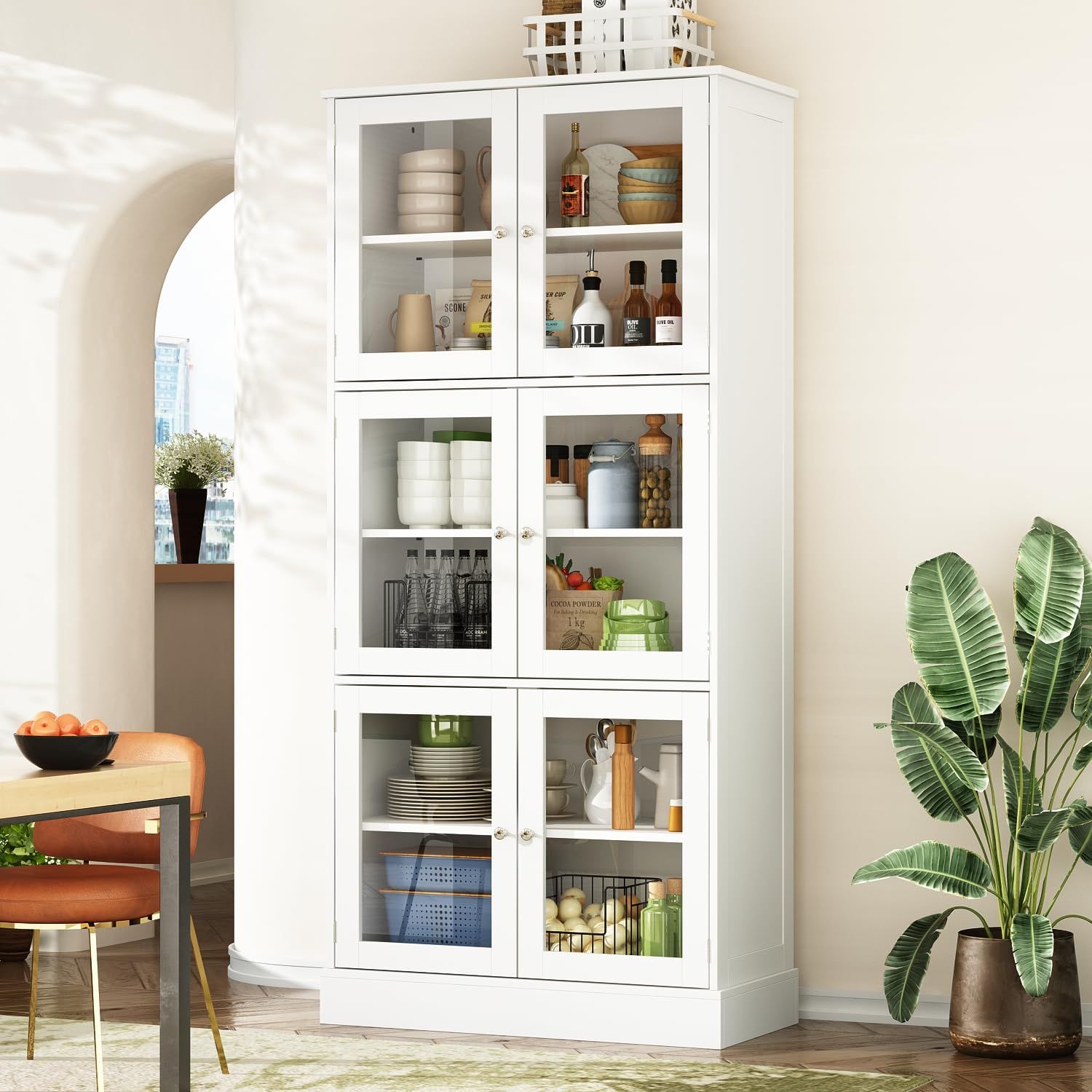 Chic and Elegant White Bookshelf with Glass Doors: A Stylish Storage Solution