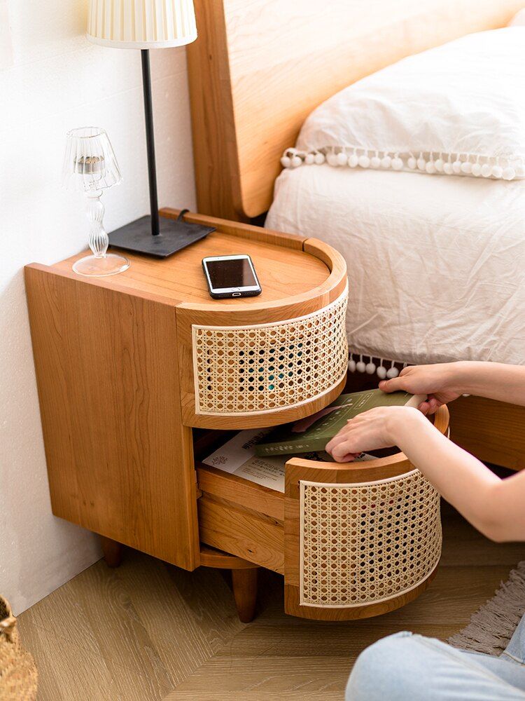 Compact Bedside Table with Storage Compartments
