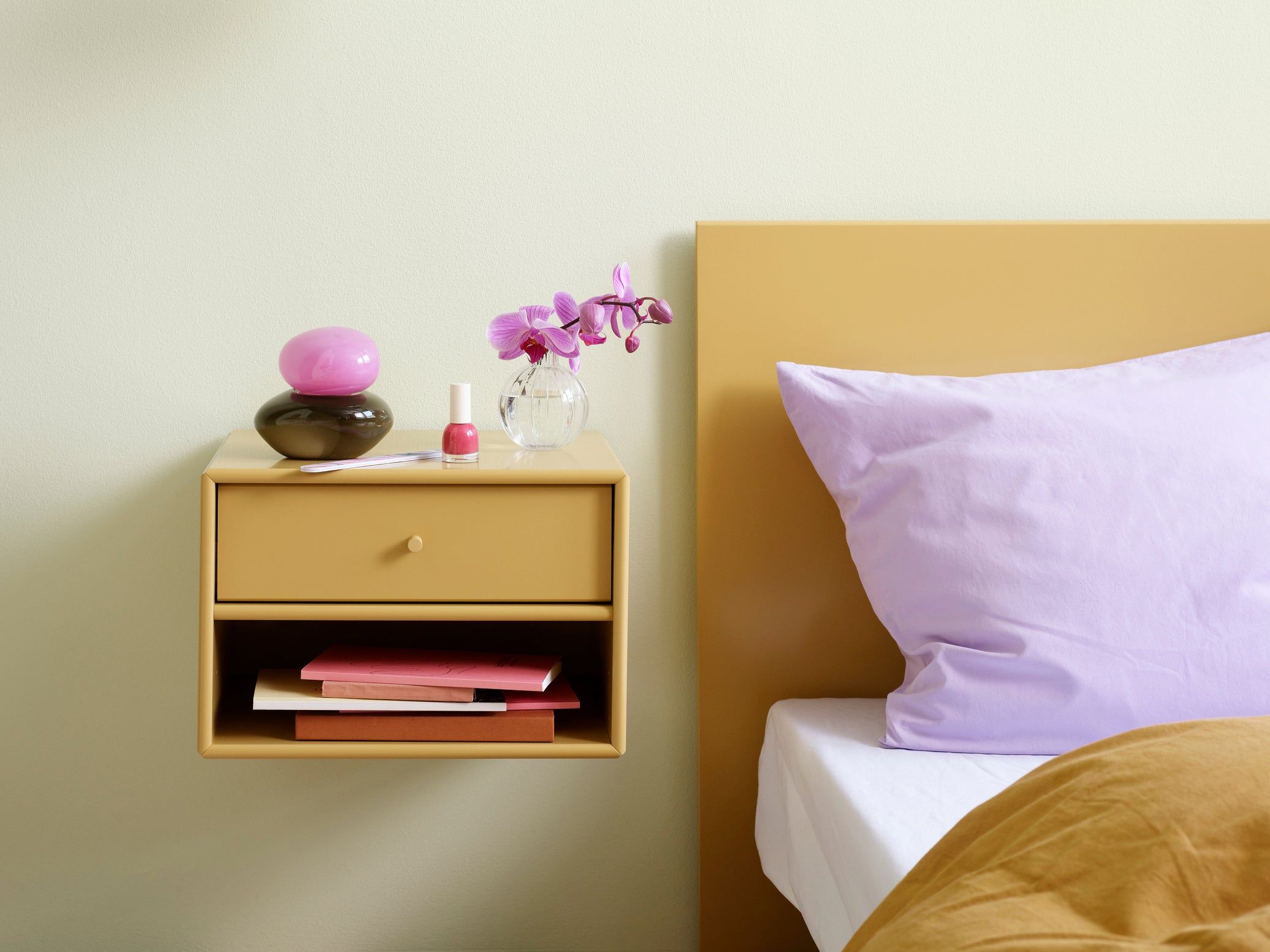 Compact Nightstand with Storage Compartments