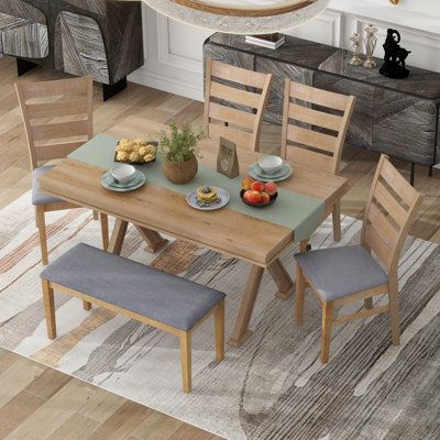 Complete Your Dining Room with a Stylish Kitchen Table Set Featuring a Bench and Chairs