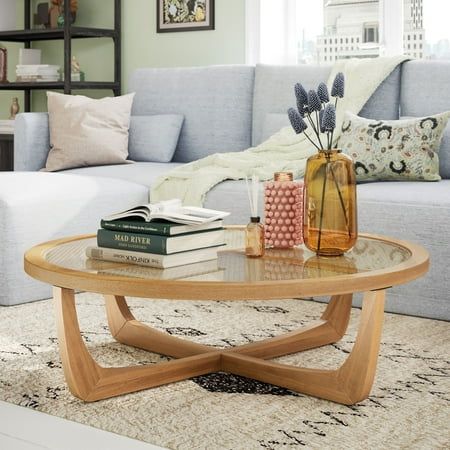 Contemporary Glass And Wood Coffee Table: A Stylish Addition to Any Living Room