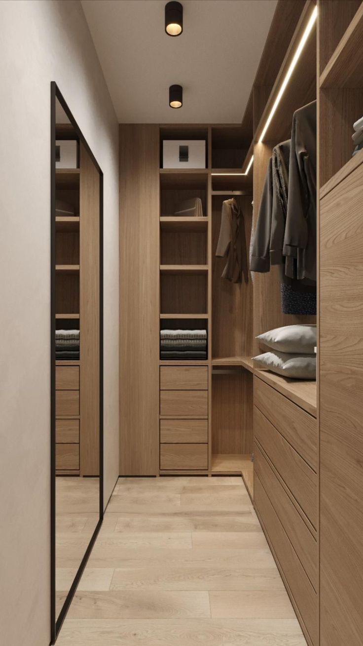 Creative Small Walk In Closet Designs with Mirror for Maximizing Space