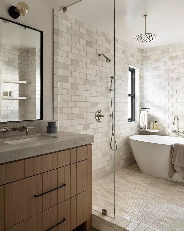 Efficient Space-Saving Bathroom Design Featuring Both Bathtub and Shower