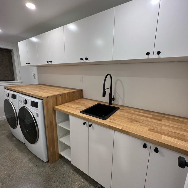 Efficient Storage Solution for Laundry Room: Sink Cabinet