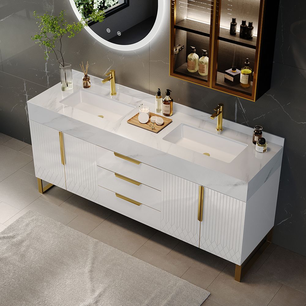 Elegant Bathroom Vanity Cabinets with Beautiful Tops