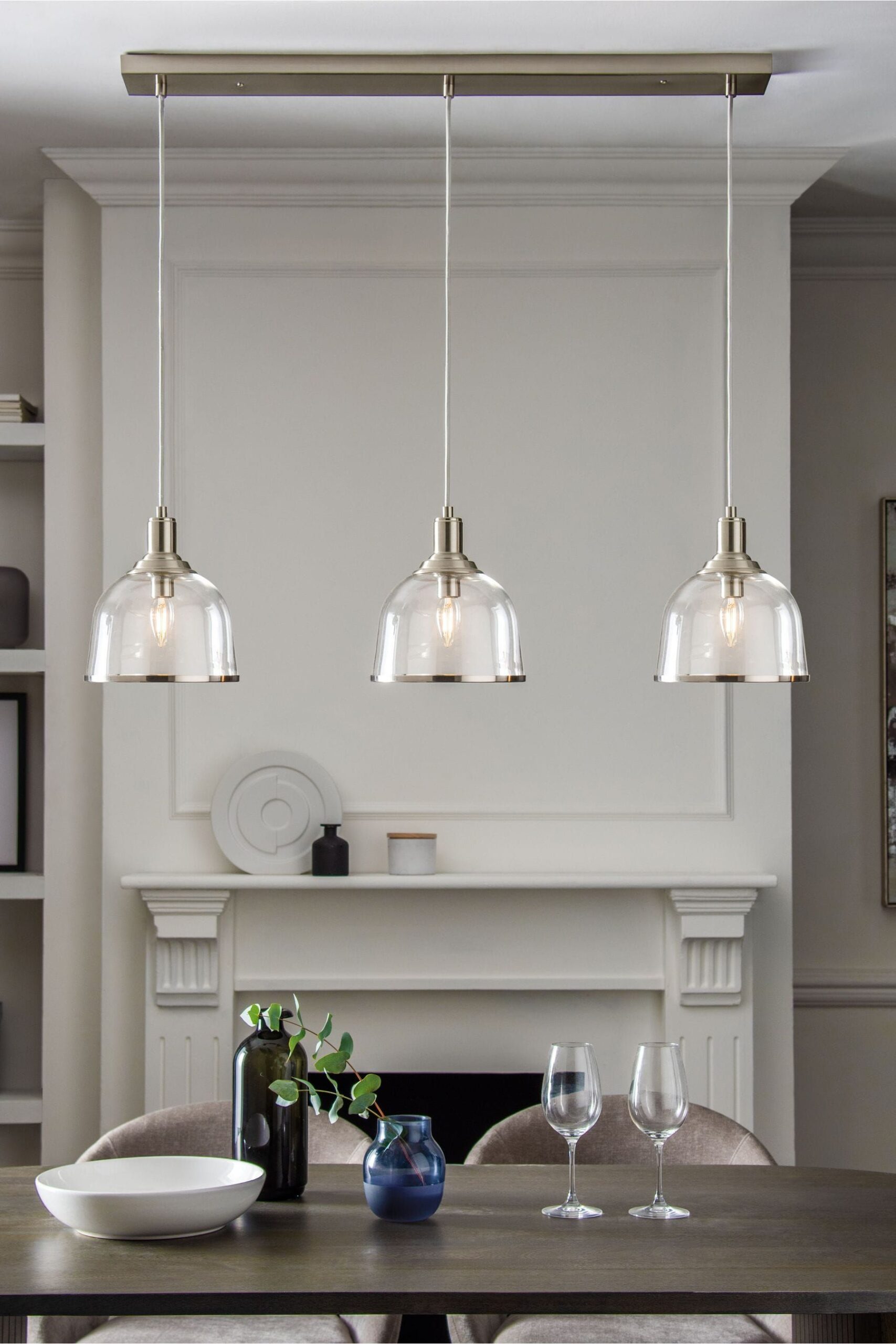 Elegant Clear Glass Pendant Lights for Kitchen Island