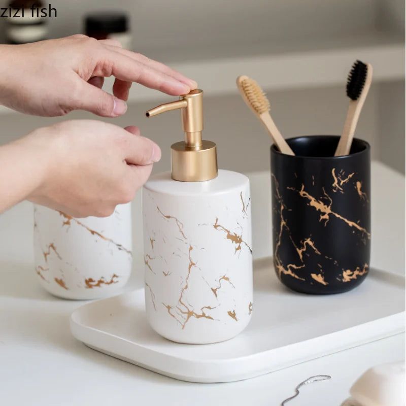 Marble Bathroom Accessories Set