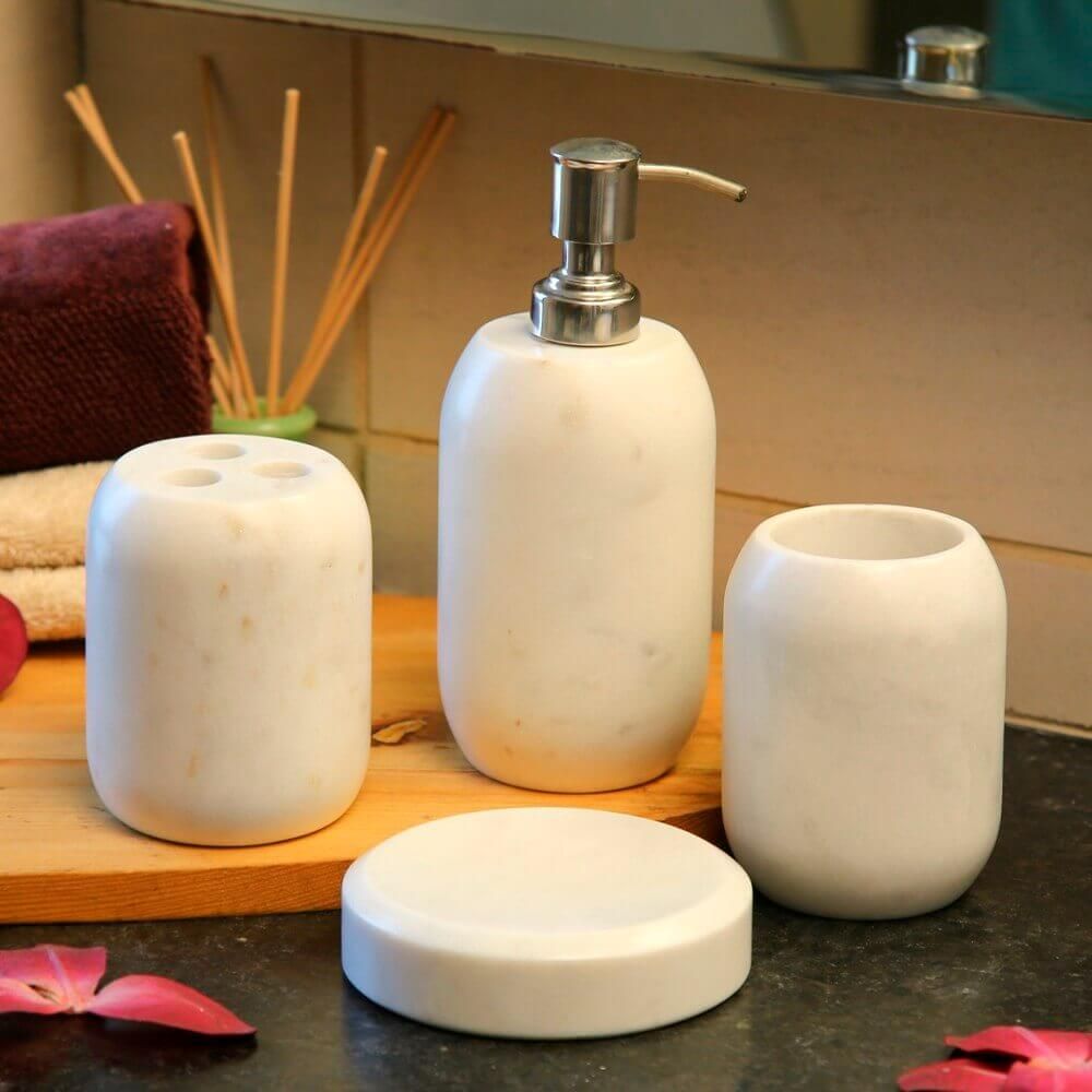 Elegant Marble Bathroom Accessories Set: The Perfect Touch for Your Bathroom Decor