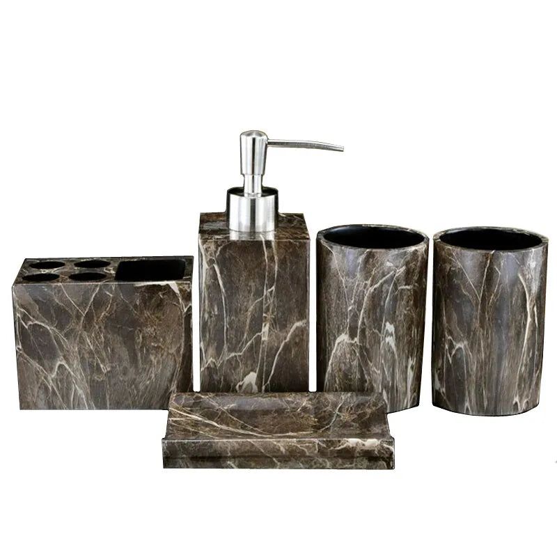 Elegant Marble Bathroom Accessories Set for Sophisticated Interior Décor