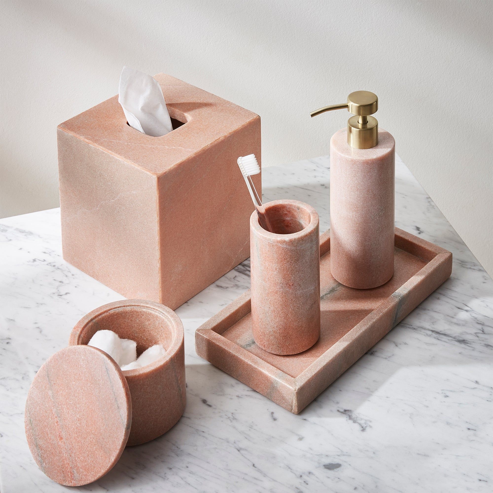 Elegant Marble Bathroom Accessories Set for Your Luxurious Space