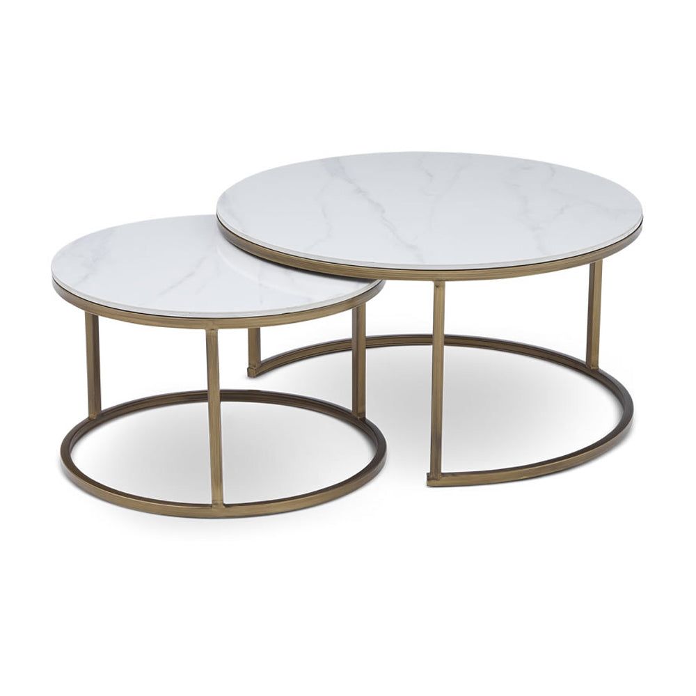 Round Nesting Tables Marble Top