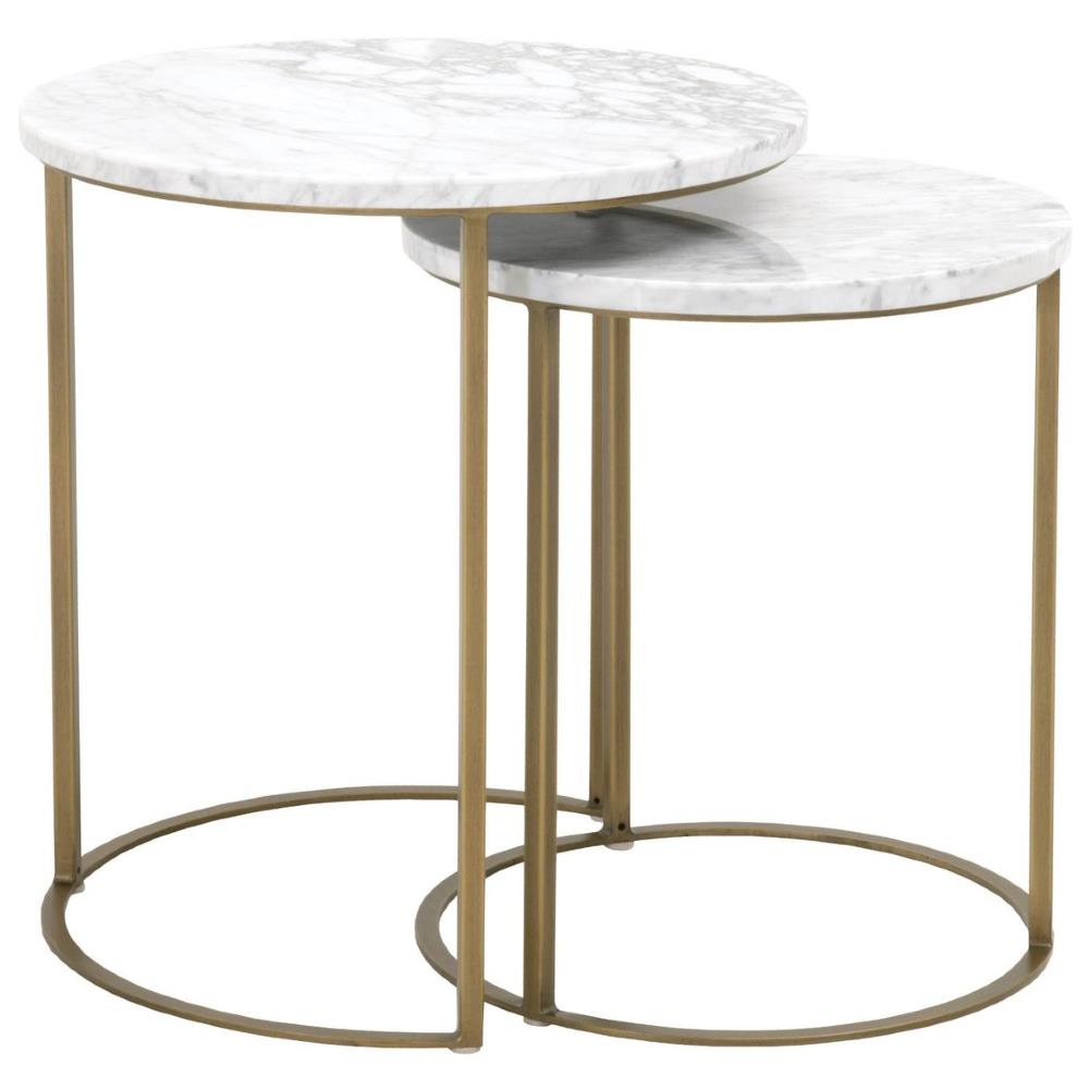 Elegant Marble Top Round Nesting Tables for Stylish Home Decor