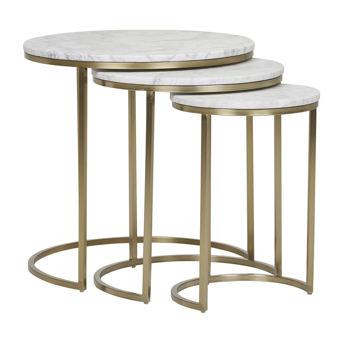 Elegant Nesting Tables with Luxurious Marble Tops