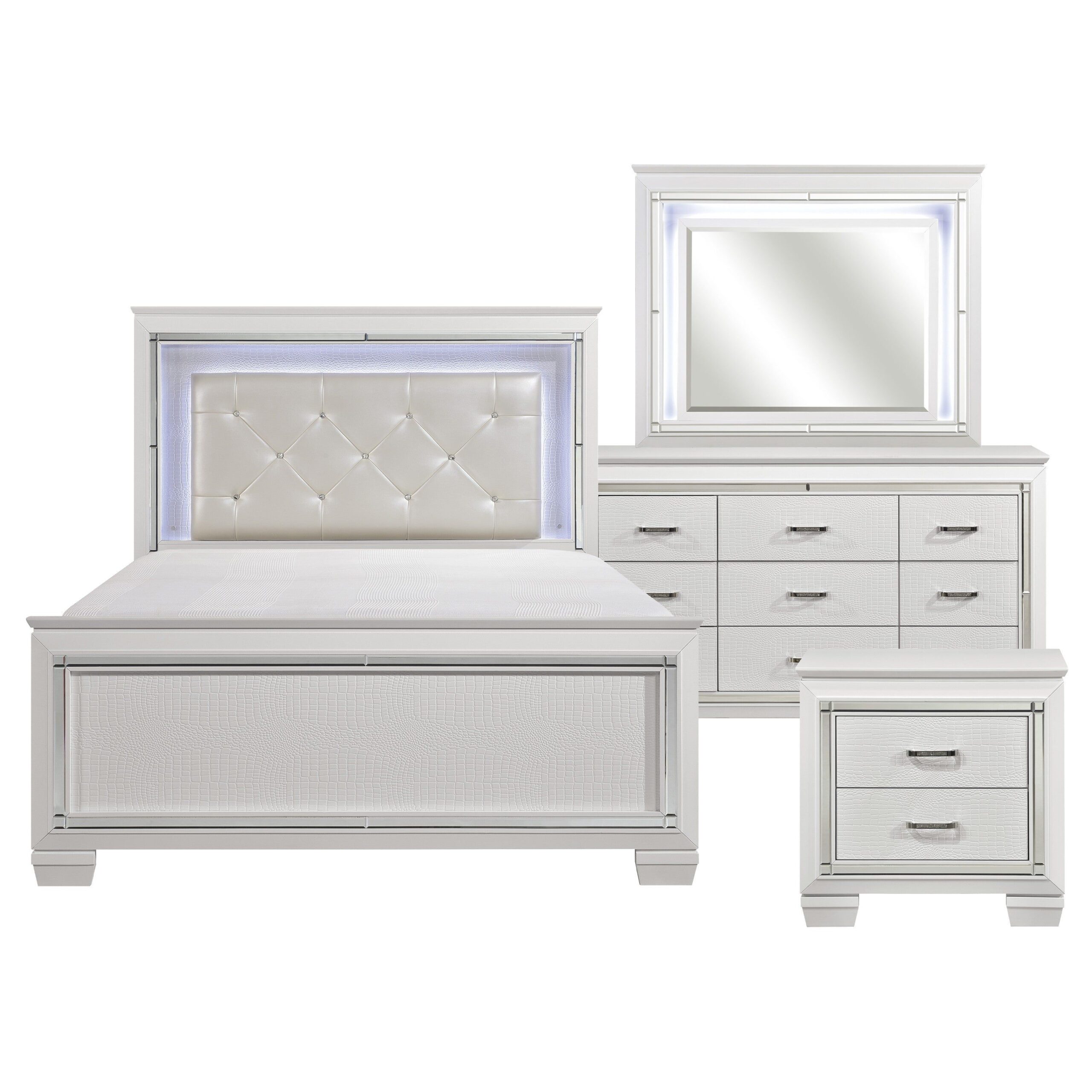 Elegant Queen Size White Bedroom Furniture Set for a Luxurious Bedroom