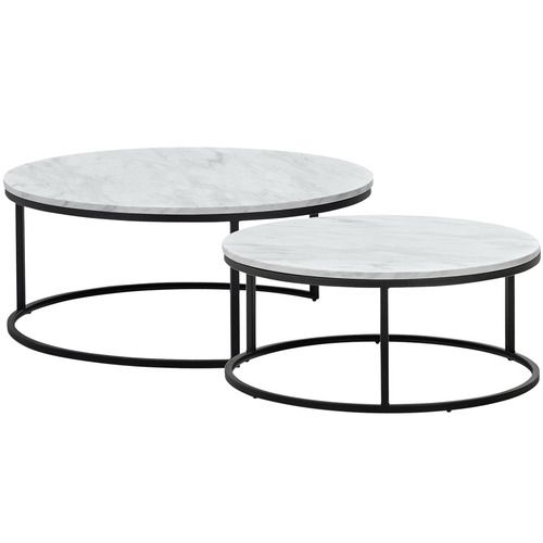 Round Nesting Tables Marble Top