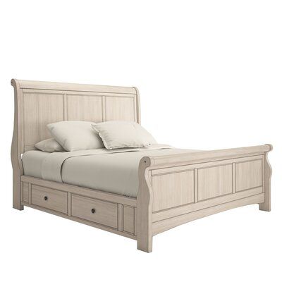 Elegant Sleigh Bed with Convenient Storage Drawers