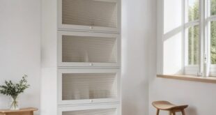 White Bookshelf With Glass Doors