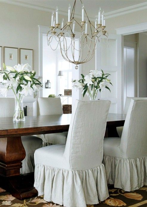 Elegant White Dining Room Chair Slipcovers: Elevate Your Dining Space with Style