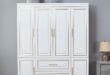 White Wooden Wardrobe With Drawers