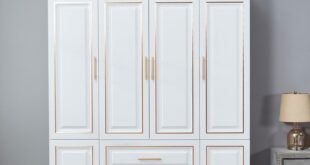 White Wooden Wardrobe With Drawers