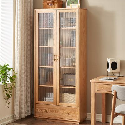 Elegant Wood Bookcase With Glass Doors: A Timeless Addition to Any Home