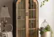 Wood Bookcase With Glass Doors