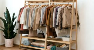 Wooden Clothes Rack With Shelves