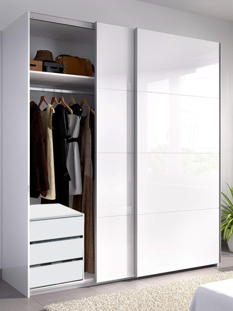 White Wardrobe With Drawers