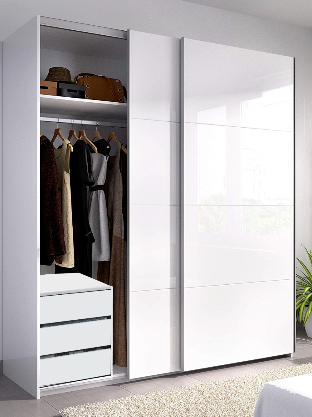 Elegant and Functional White Wardrobe with Drawers: A Stylish Storage Solution