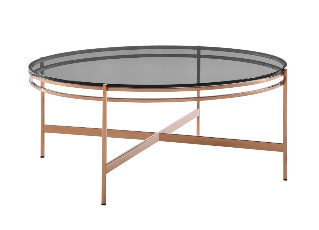 Round Black Glass Coffee Table