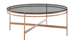 Round Black Glass Coffee Table