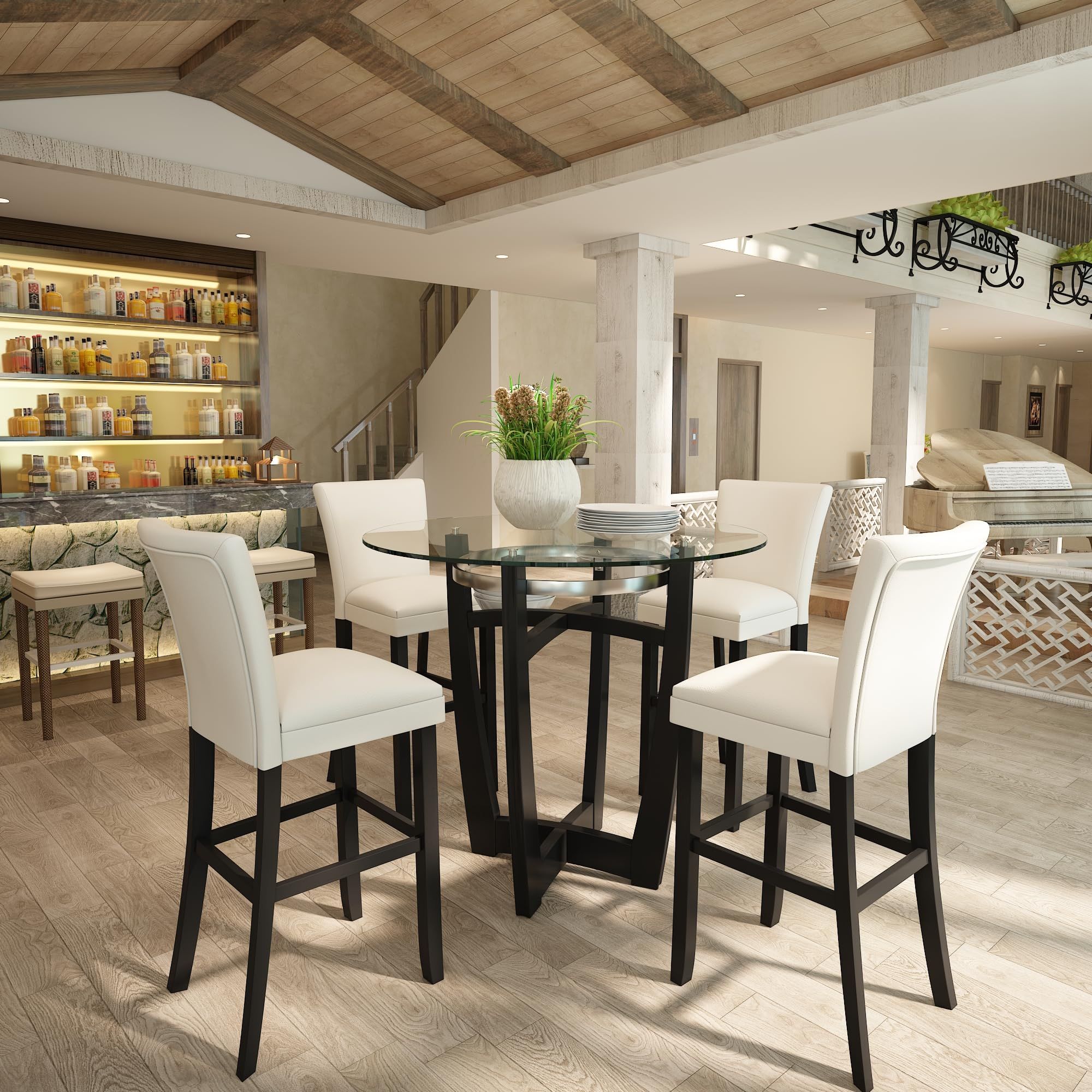 Elevating Your Dining Experience with a Bar Height Table and Chairs Set