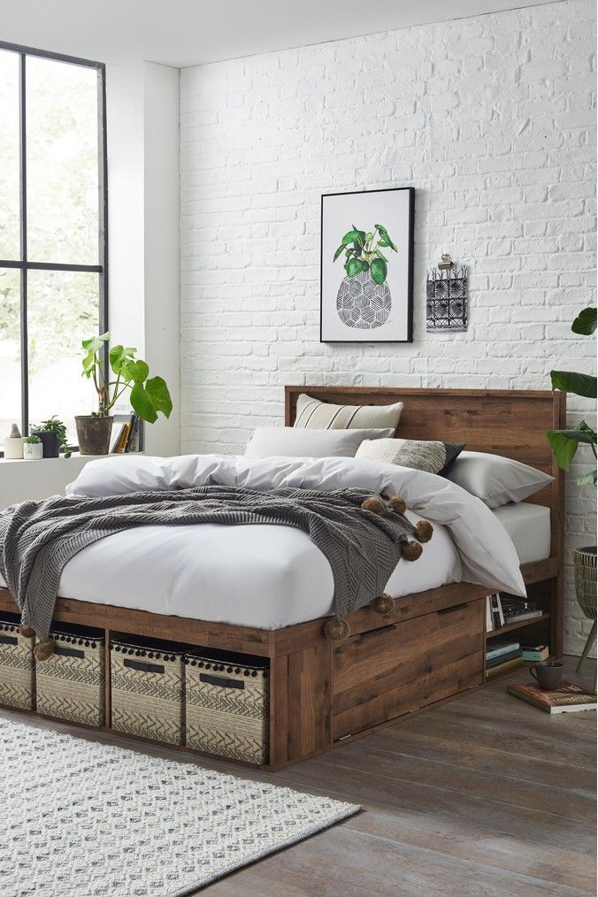 Enhance Your Bedroom Storage with Elegant Wooden Double Beds