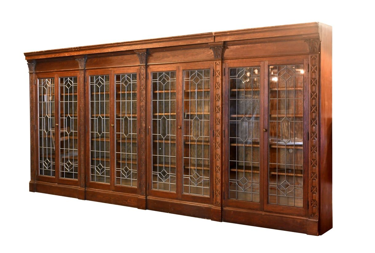 Enhance Your Home Decor with a Wood Bookcase Featuring Glass Doors