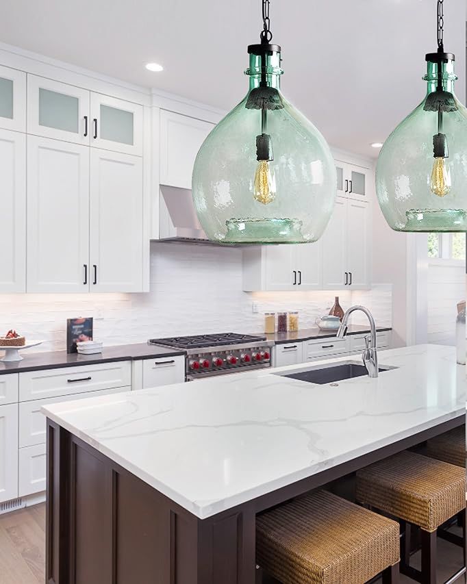 Enhance Your Kitchen Decor with Clear Glass Pendant Lights for the Island