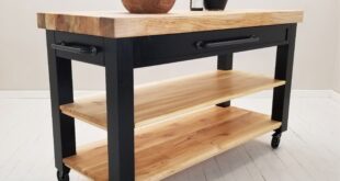 Kitchen Cart With Butcher Block Top