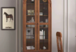 Wood Bookcase With Glass Doors