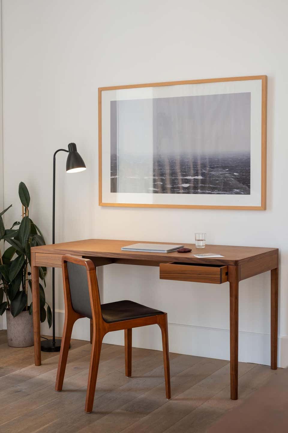 Functional Wood Desk Complete with Drawers for Organized Workspaces