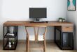 Wood Desk With Drawers