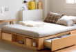 Wooden Double Beds With Storage Drawers