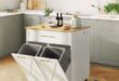 Kitchen Island Cart With Trash Bin