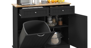 Kitchen Island Cart With Trash Bin