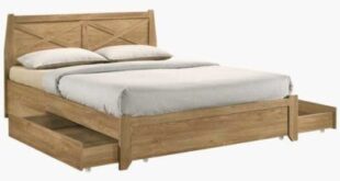 Wooden King Size Bed Frame With Drawers